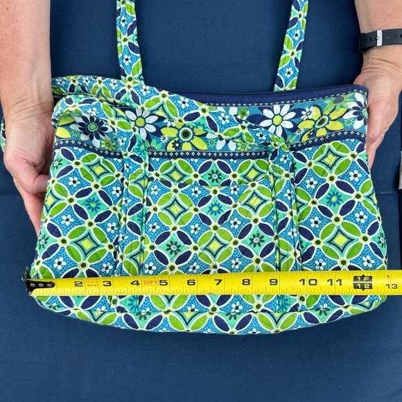Vera Bradley, green and blue tote bag with bonus pouch - Picture 5 of 10